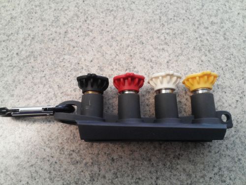 Lot of 4 assorted tips for pressure washers with belt loop carrying case for sale