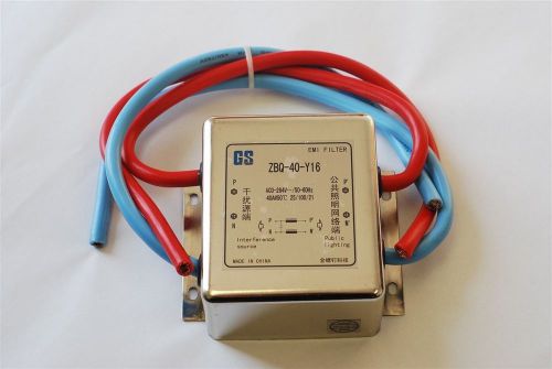 NEW GS ZBQ-40-Y16 264V AC 40 Amp EMI Power Line Filter Tesla Coil ?