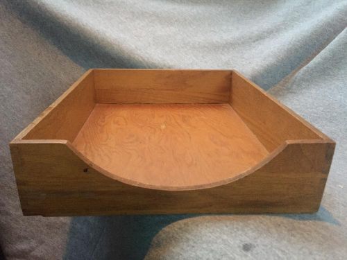Vintage Pine Wood Executive Desk Paper File Dovetailed Tray 10&#034; x 12&#034; Office Box