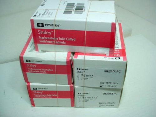 (5) Covidien Shiley 10LPC Tracheostomy Tube Cuffed 2016-09 (5 Boxes)