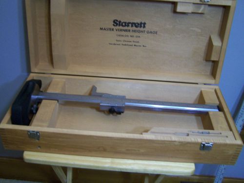 Starrett Master Vernier Height Gage Catalog No. 254 with wooden carrying box