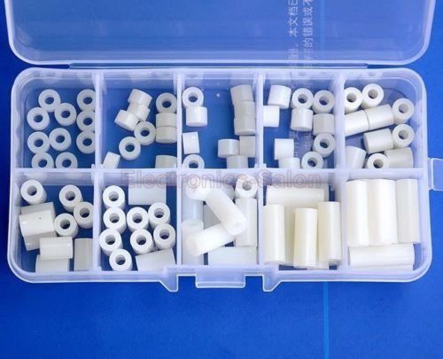 Electronics-salon nylon round spacer assortment kit for m3 screws plastic. for sale