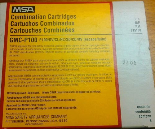 MSA Combination Cartridges GMC-P100 Type - Part# 815180/814902 - Six cartridges