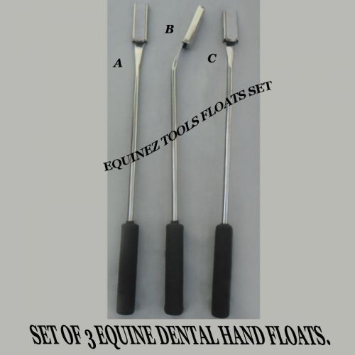 Set Of 3 Equine Dental Float Rasp Down,Up,Straight Veterinary Instruments