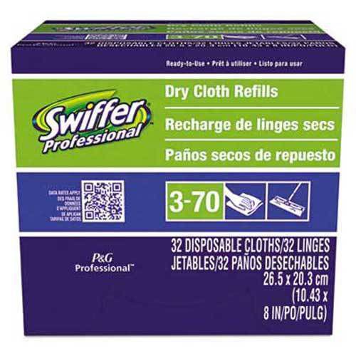 Swiffer Dry Refill System, Cloth, White, 32/Box(1236)