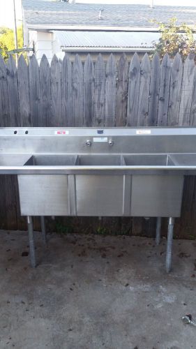 Commercial 3 Bay Stainless Steel Sink SS Compartment  duke brand