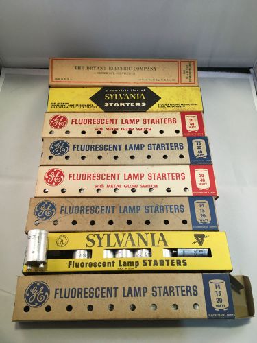 Large lot of vintage nos fluorescent lamp starters sylvania ge fs-2 &amp; fs-4 for sale