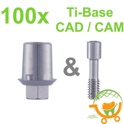 Lot of 100 Ti-Base abutment Internal Hex CAD/CAM systems