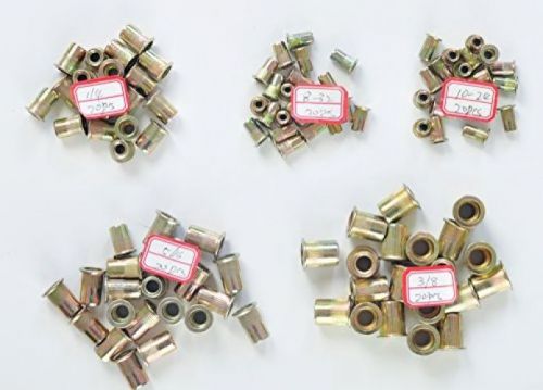 100pcs steel rivet nut rivnut insert nutsert #8-32 #10-24 1/4-16 5/16-18 3/8-16 for sale
