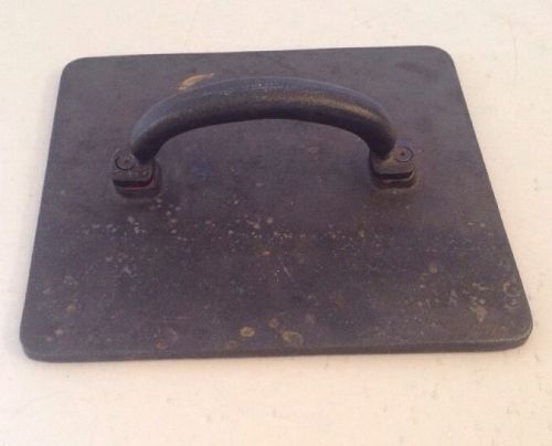 large square 9&#034; x 8&#034; Cast Iron Grill Meat Press, weighs 6 pounds