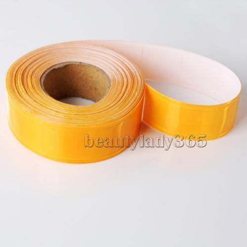 Yellow gloss sew on reflective tape safty label 33ft x 1in for sale