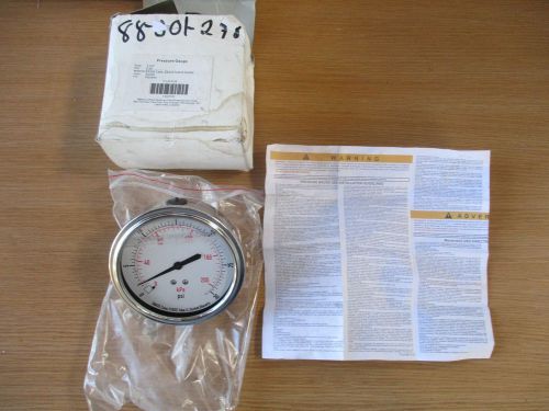 Grainger pressure gauge 3.5&#034; 0-30 psi stainless steel tube glycerin filled for sale
