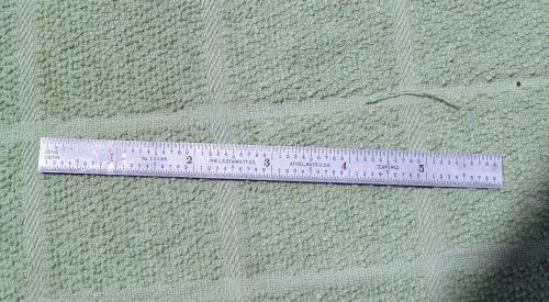Vintage starrett c316r 6&#034; steel rule with 32nds/64ths and 50/100 inch graduation for sale