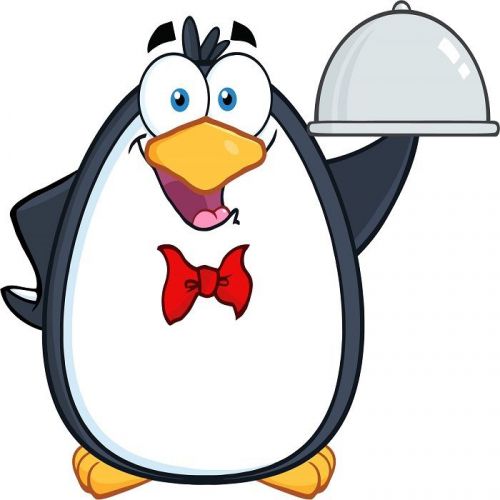30 Custom Waiter Penguin Personalized Address Labels