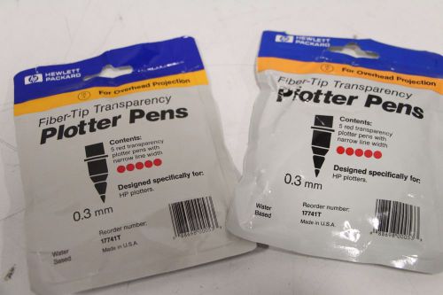 Lot of (10) NEW HP Fiber-Tip Paper Plotter Pens- 0.3mm 17741T Red Pen *2 Packs*