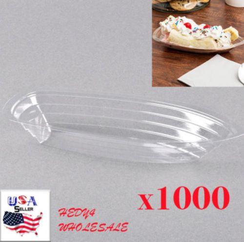 12 oz. Clear Plastic Banana Split Boat - 1000 / Case