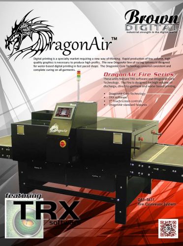Brown dragonair 3611 conveyor dryer oven curing system kornit for sale