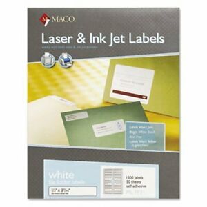 Maco Laser/Inkjet File Folder Labels, 2/3 x 3-7/16, 1500 Labels (MACMLFF31)