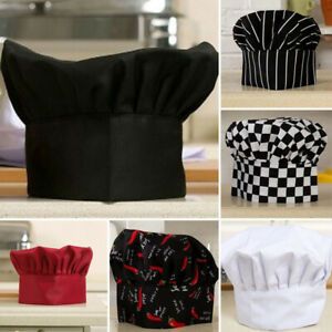 1x 16cm Polyester Cook Men Kitchen Baker Chef Elastic Cap Hat Catering Soft Wear
