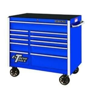 Extreme Tools EXT-RX412511RCBL 41&#034; Rx Series 11-drawer Roller Cabinet, Blue