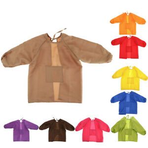 Art Smocks Long Sleeve  Painting Aprons For 100-120cm Child, With front pocket,