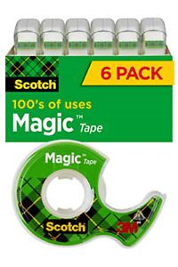 Scotch Magic Tape, 6 Rolls, Numerous Applications, Invisible, Engineered for 3/4