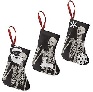 Christmas Stockings Rock and Roll Skeleton Skull Boho Hippie Xmas Fireplace for