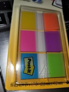 NEW POST-IT Flags Easy dispensing and storage Pastels 60  Happy Colors!