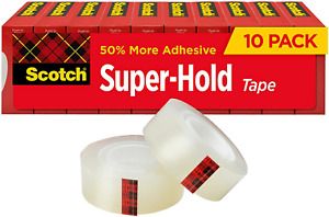 Scotch Super-Hold Tape, 10 Rolls, Transparent Finish,3/4 x 800 Inches, Boxed