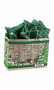 Large Street Scene Paper Shopping Bags  16&#034;x6&#034;x 10 1/2&#034;- Case of 25