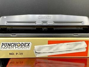 Vintage 2-3 Hole Punch Rolodex Corp Manual Made In USA P39 Punchodex Adjustable
