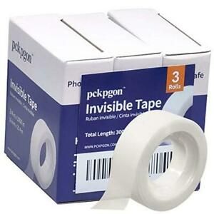 Invisible Tape Refill for Dispenser, 3/4 x 1000 Inches, Pack of 3, 3 Rolls