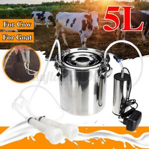5L Electric Milking Machine Vacuum impulse Pump Stainless Steel Goat Milker  C