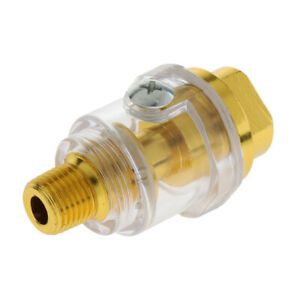 Automatic Brass Mini In-Line Air Tool Oiler Lubricator - 1/4 Inch NPT - Air Tool