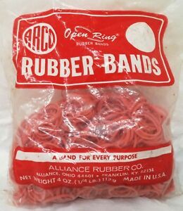 ARCO ALLIANCE RUBBER CO. 3/4&#034; Red Rubber Bands (NEW)