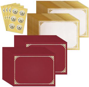 SUNEE Certificate Kit 24 Packs, Burgundy Certificate Holders &amp; Letter Size &amp; and
