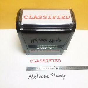 Classified Rubber Stamp Red Ink Self Inking Ideal 4913