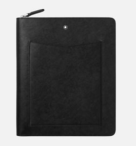 MONTBLANC Sartorial Notebook Holder with external pocket - BLACK LEATHER - A5