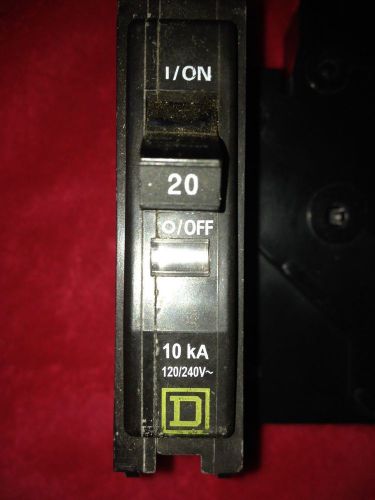 Square d 20 amp qob circuit breaker 1 pole qob120 120/240 v bolt in (lot of 9) for sale