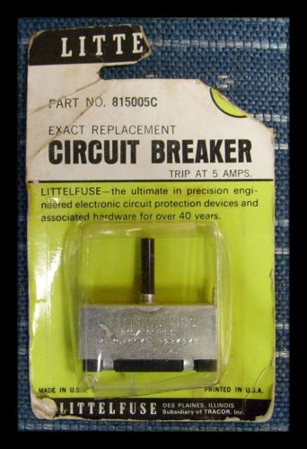 Littelfuse Circuit Breaker Part Number 815005C Trips at 5 amps, 815/-series New