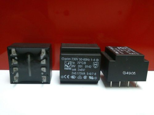 1x Trafo 230V 50/60 Hz TRANSFORMATOR HAHN sec. 2x6V 2x0175VA BV 201 0142