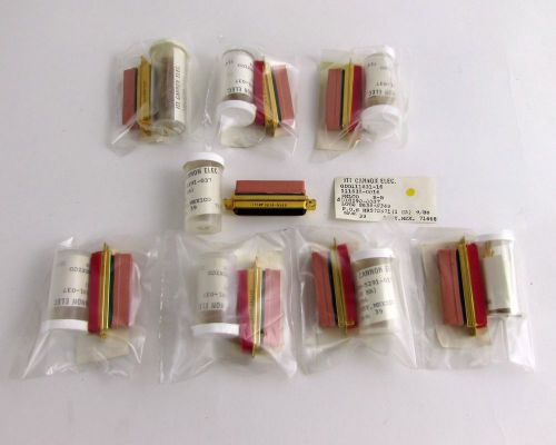 Lot of 8 ITT Cannon D-Sub Gold Plated 3-Row Shell w/ 330-5291-037 Crimp Contacts