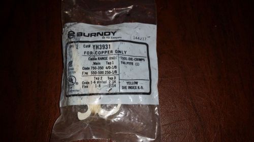 Yh3931 burndy copper h-tap  750 kcmil yellow for sale