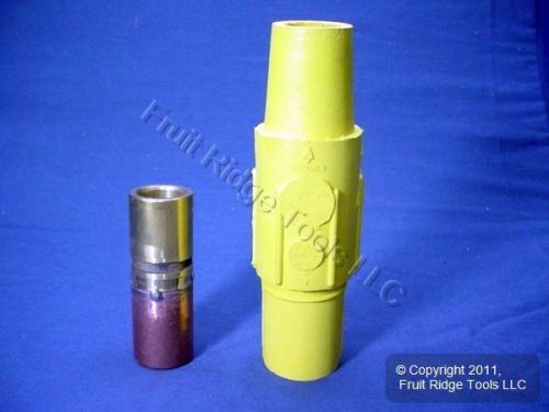 Leviton yellow 17 series vulcanized female cam plug crimped 690a 600v 17v26-y for sale