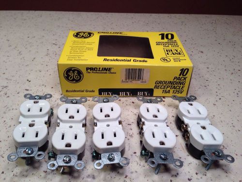 Lot of 5 ge proline 15a 125 volt combo quick push back or side screw for sale