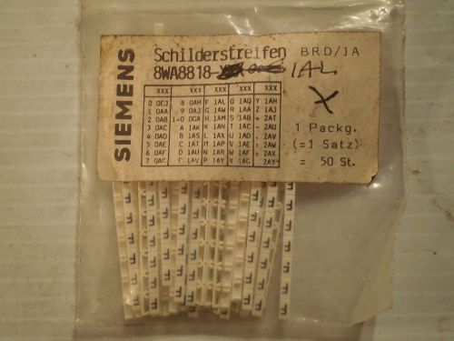 Partial Pack with 300  remaining: Siemens Labels Part No. 8WA8818-1AL