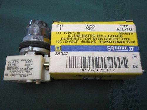 SQUARE D 9001 K1L-1G ILLUMINATED PUSH BUTTON SWITCH NEW OLD STOCK