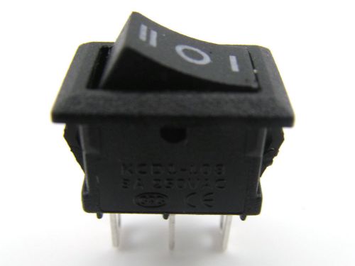 5 pcs rocker switch 3 pins kcd ac 3a/250v off-on-off black for sale