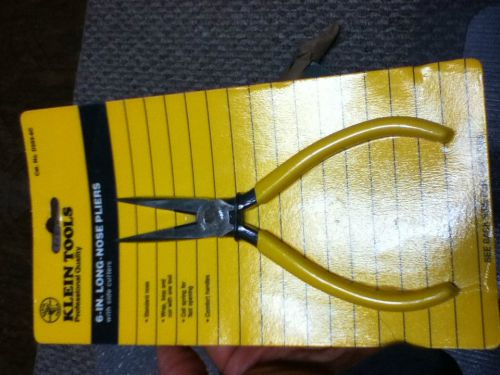 KLEIN  D203-6  c Standard Long-Nose Pliers Side-Cutting Yellow 6-Inches
