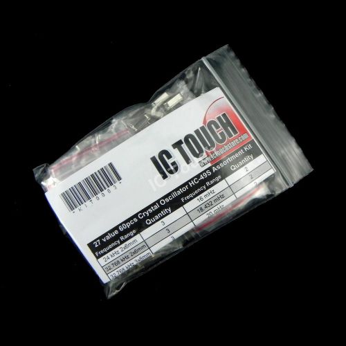 27value 60pcs Crystal Oscillator HC-49S Assortment Kit (#522)